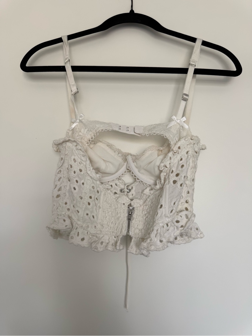 For Love And Lemons White Eyelet Lace Corset Crop Top - Picture 4 of 5
